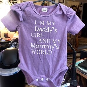 Purple onesie with flowered bloomers. 3-6 month never worn.